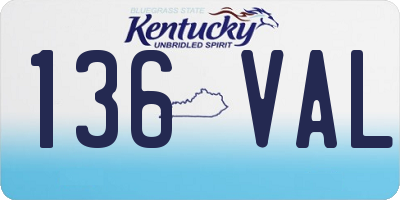 KY license plate 136VAL
