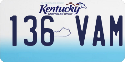 KY license plate 136VAM
