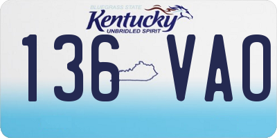 KY license plate 136VAO