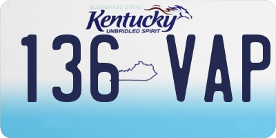 KY license plate 136VAP
