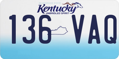 KY license plate 136VAQ