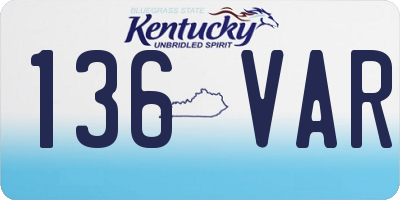 KY license plate 136VAR