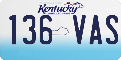 KY license plate 136VAS