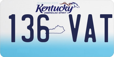 KY license plate 136VAT