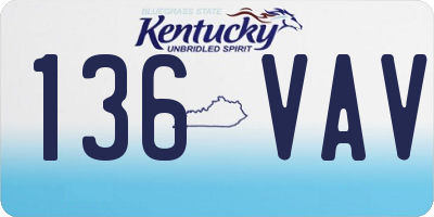 KY license plate 136VAV