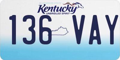 KY license plate 136VAY