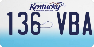 KY license plate 136VBA