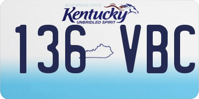 KY license plate 136VBC
