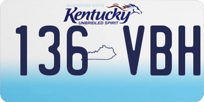 KY license plate 136VBH