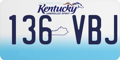 KY license plate 136VBJ