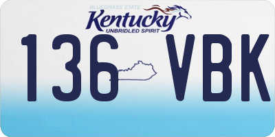 KY license plate 136VBK