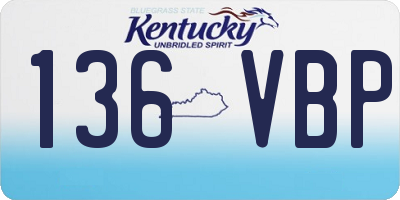 KY license plate 136VBP