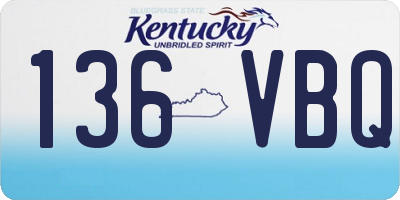 KY license plate 136VBQ
