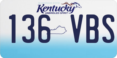 KY license plate 136VBS