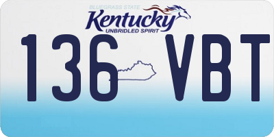 KY license plate 136VBT