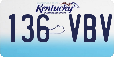KY license plate 136VBV
