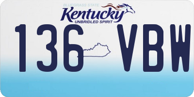 KY license plate 136VBW