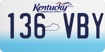 KY license plate 136VBY