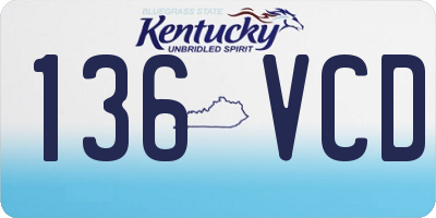KY license plate 136VCD