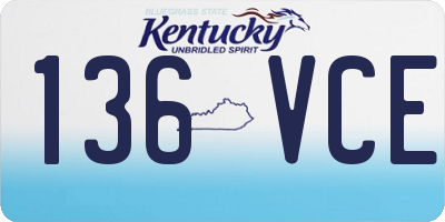KY license plate 136VCE