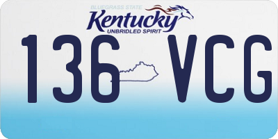 KY license plate 136VCG