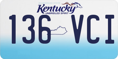 KY license plate 136VCI