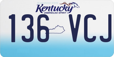 KY license plate 136VCJ