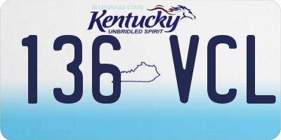 KY license plate 136VCL