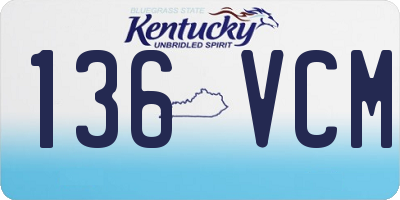 KY license plate 136VCM