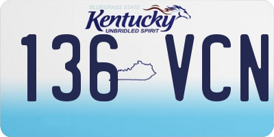 KY license plate 136VCN