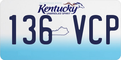 KY license plate 136VCP