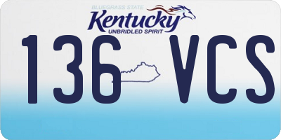 KY license plate 136VCS