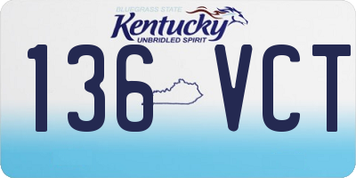 KY license plate 136VCT