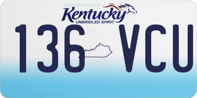 KY license plate 136VCU
