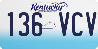KY license plate 136VCV