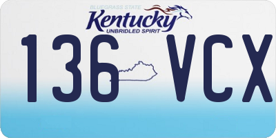 KY license plate 136VCX