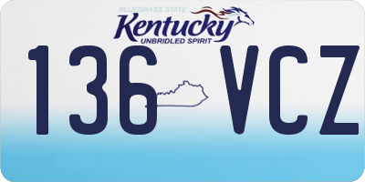 KY license plate 136VCZ