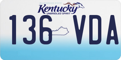 KY license plate 136VDA