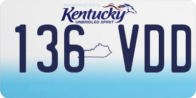 KY license plate 136VDD