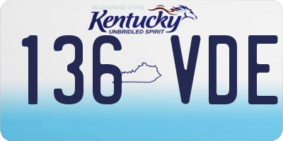 KY license plate 136VDE