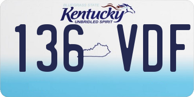 KY license plate 136VDF