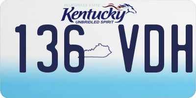 KY license plate 136VDH