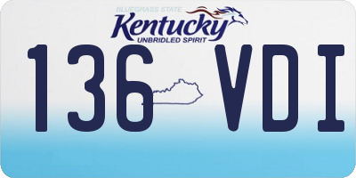 KY license plate 136VDI