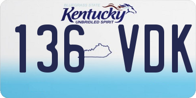 KY license plate 136VDK