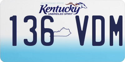 KY license plate 136VDM