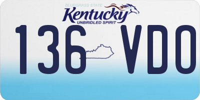 KY license plate 136VDO