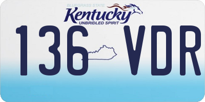 KY license plate 136VDR