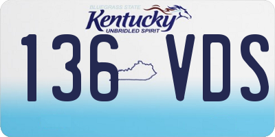 KY license plate 136VDS