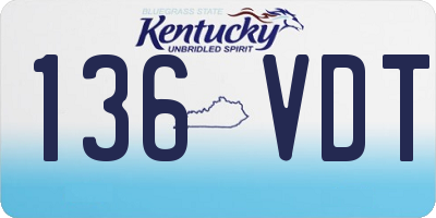 KY license plate 136VDT