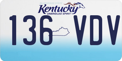 KY license plate 136VDV